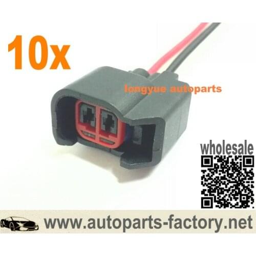 Longyue 10pcs Fuel Injector Ev6 Wire Repair Harness Connector Pigtail for Ford