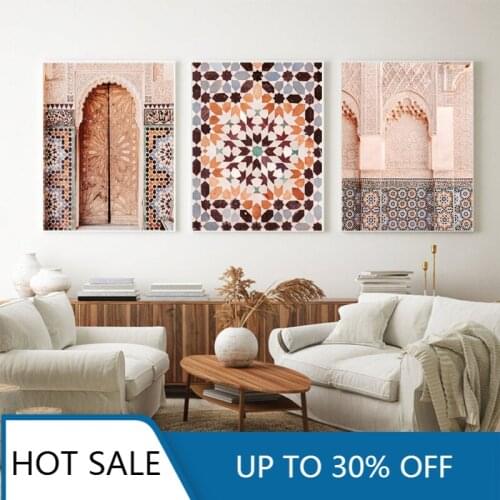 Moroccan Architecture Photography Canvas Painting Posters and Prints Islamic Mosaic Wall Art Pictures for Living Room Decor