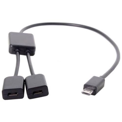 Micro USB to Dual Ports Micro USB Female Hub Cable For Laptop PC & Mouse & Flash Disk
