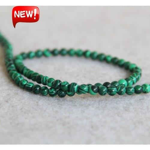 Trendy Accessory Crafts Parts 4mm New Fashion Green Azurite Chalcedony Stones Malachite Beads DIY 15inch Jewelry Making Design