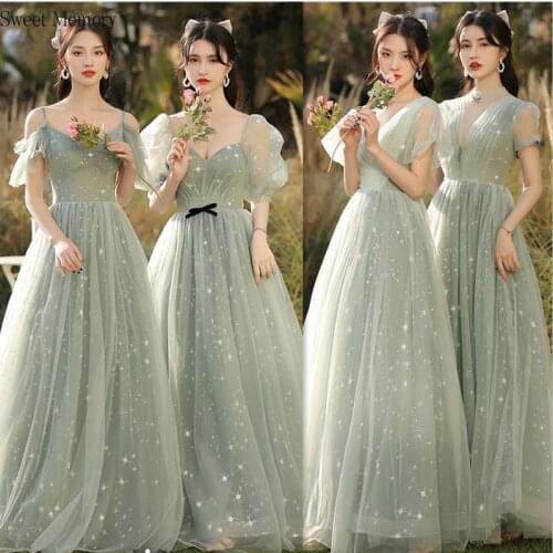 Sweet Memory Long Bridesmaid Dresses Elegant Woman Party Dress Girls Robe De Soriee Floor Length Prom Gown Graduation Vestidos