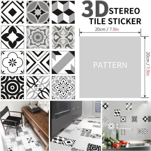 Wall Stickers Home Decor Kitchen and Bathroom Waterproof Vintage Wall Stickers Three-Dimensional tile Stickers Bohemian Tiles