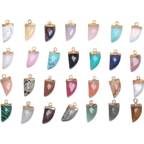 Natural Semi Precious Stone Pendant Knife shaped 27 materials DIY for making necklaces and bracelets