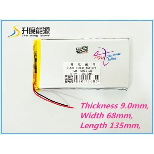 Tablet battery brand tablet gm lithium polymer battery The tablet battery 9068135 12000mah 3.7V The tablet battery