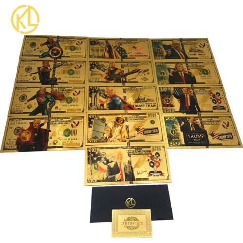 Full set Donald Trump 2020 USA Dollar Gold Banknotes America Bank Notes Personalized Gift
