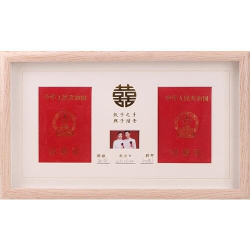 Marriage Registration Certificate Photo Frame Couple Marriage Certificate Collection Frame Hollow Stereo Frame