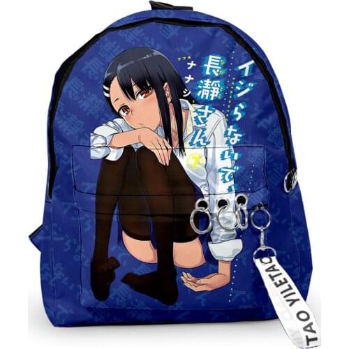 Creative Nagatoro School Bags Travel Bags Boys Girls Cute Small Bags 3D Print Oxford Waterproof Key Chain Notebook Backpacks