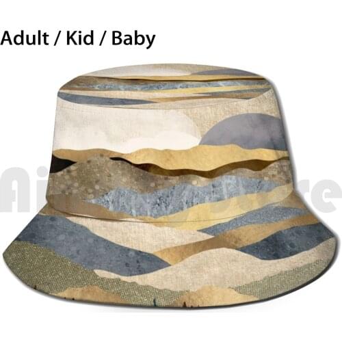 Golden Vista Sun Hat Foldable UV Protection Gold Golden Vista Landscape Nature Hills Mountain Trees Forest Abstract