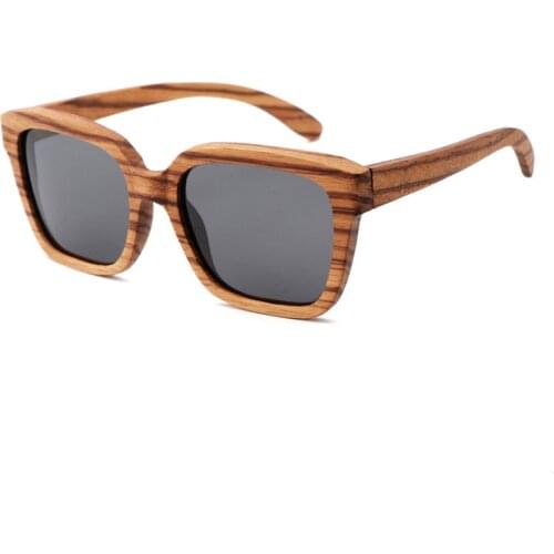 Zebra Wood Sunglasses Women Polarized Men Fashion Brand Oversize Shade UV400 Handmade
