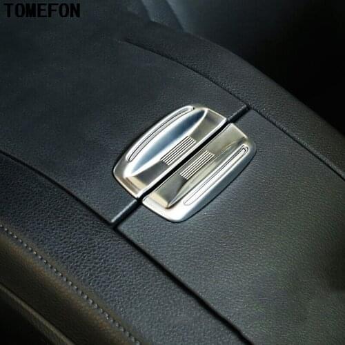 TOMEFON ABS Chrome Armrest Cover Storage Box Trim Switch Trims Auto Accessory For Toyota Highlander Kluger XU50 2014 2015 2PCS