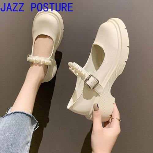 Lolita shoes female Japanese retro girl soft high heels waterproof platform Mary Jane college student shoes white w207