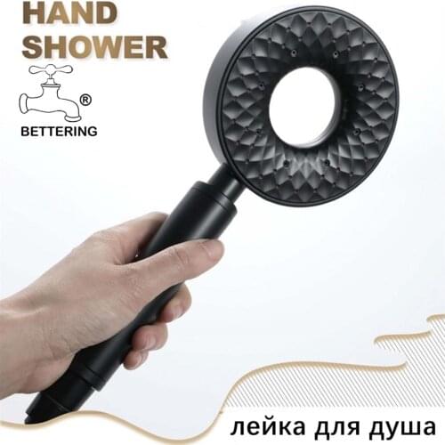 Bettering Black Handheld Shower Head High Pressure Rainfall Bathroom Shower Set ABS Water Saving Shower Mixer лейка для душа