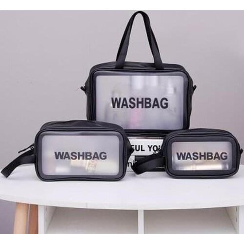 2020 Online Celebrity Makeup Bag INS Large-Capacity Portable Travel Wash Bag Transparent Waterproof Skin Care Storage Box