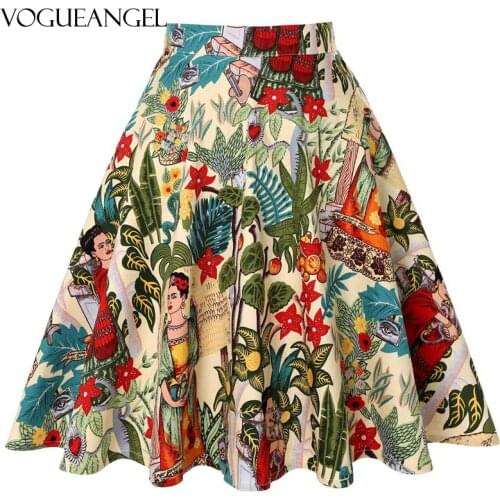 High Waist Runway Pleated Skirt Black Polka Dot Knee Length Cotton Retro Vintage 50s Rockabilly Swing Sundress Plus Size Skater