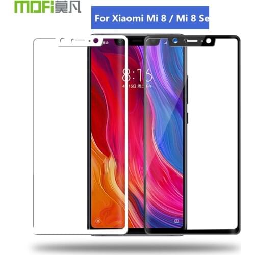 For Xiaomi Mi8 Mi 8 Glass Mi 8 SE Tempered Glass 3D Curved Glass MOFi Original 3D Glass Full Cover Screen Protector
