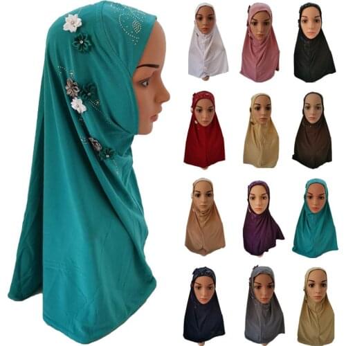 Women Muslim Turban Hijab Hats Flower Headscarf Shawls Caps Islamic Arab Hat Cap Ramadan Prayer Hat Bonnet Full Cover Hair Loss