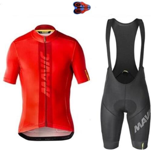 2019 RED MAVIC Pro Cycling Wear Bike Jersey Quick Dry Bicycle Clothing Mens Summer Team Cycling Jerseys 9D Bike Shorts Set