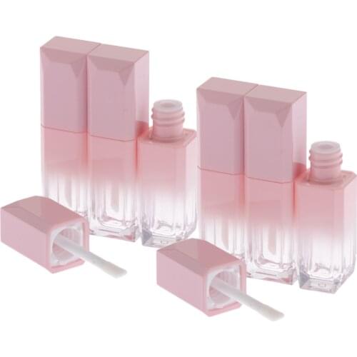 6x 5ml Empty Square Lip Gloss Color Tubes W/ Wand DIY Lip Stains Bottles