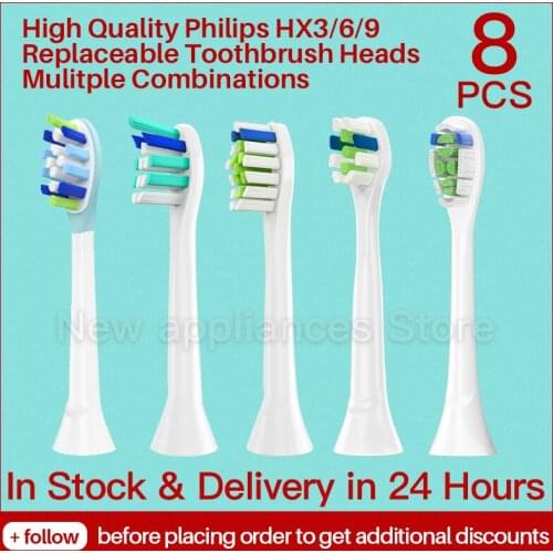 8PCS Toothbrush Heads For Philips Sonicare 2 Series HX3/6/9 Diamond Clean Sonicare HX3210 HX6013 HX6230 HX6780 HX6930 HX9903
