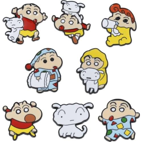 Japanese Cartoon Anime Badges Lapel Pins Brooches For Women Cute Enamel Pins Metal Hijab Badges Decorative Brooches On Backpack