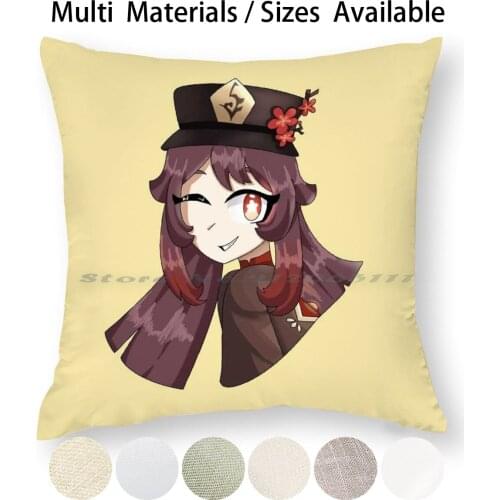 Hu Tao Genshin Impact Pillow Case Throw Pillow Cover Cotton Linen Flax Hu Tao Walnut Genshin Impact Mihoyo Creative Trending