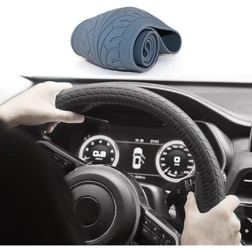 36cm 38cm For Audi Nissan Peugeot Honda KIA Hyundai BMW Car Silicone Steering Wheel Case Cover Shell Skidproof Car Accessories