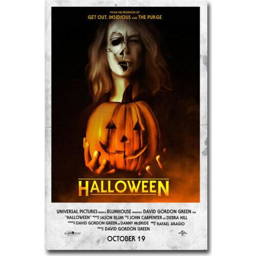 D0558 Halloween Movie Silk Fabric Poster Art Decor Indoor Painting Gift