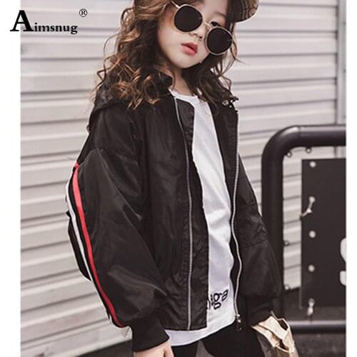 Children Autumn Hoodie Jacket Girls Fashion Zipper Pocket Jackets Kids Clothing 2021 Patchwork Stripes Top Long Sleeve Outerwear