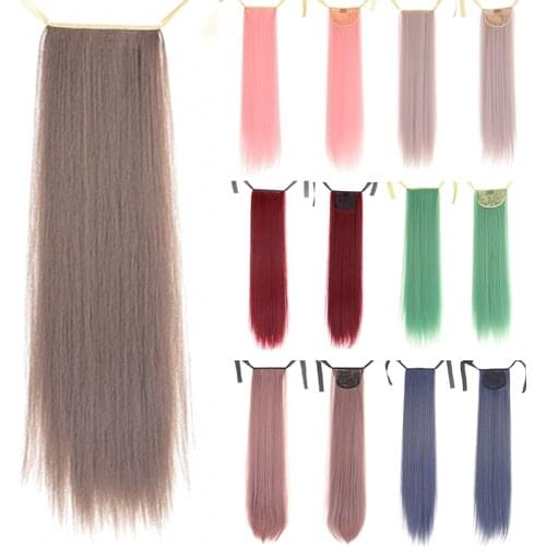 DIANQI Synthetic Hair Long Straight Ponytail Hairpiece Female Clip Hair Tail False Hair With Hair Extensions