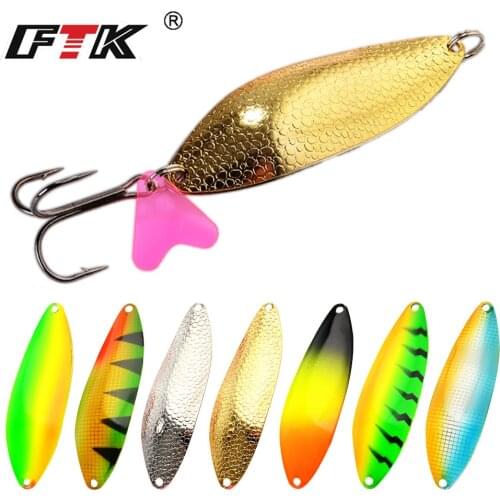 FTK Metal Fishing Lure Double Spoon Lure With Treble Hook 30g 32g 40g Spinner Bait Jigging Hard Baits For Pike Carp Fishing