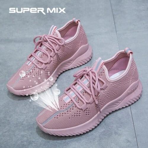 Womens Casual Shoes Fashion Breathable Mesh Lace-up Flat Sneakers Womens Womens Mesh White Vulcanized Shoes