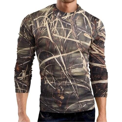 Male Breathable Sports T-shirt Fashoin Camouflage Printed Tight Bodybuilding Pullover Outdoor Gyms Long Sleeve Quick Dry Tops