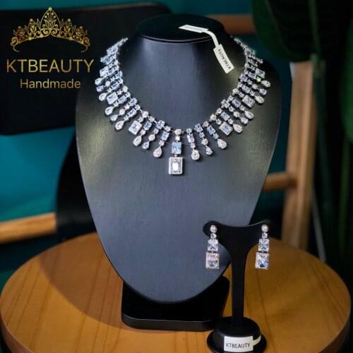 New Rhinestone Zircon Necklace Earring Bracelet Sets Silvery Crown Royal Bridal Wedding Dressing Crown Accessory Women Jewelry