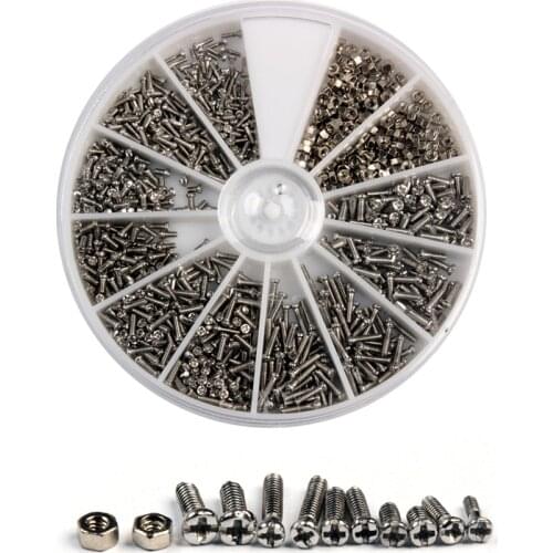 1000Pcs Stainless Steel Screws and Nut Set Repair Part Tools For Watch Eye Glasses Clock Small Screws Kit