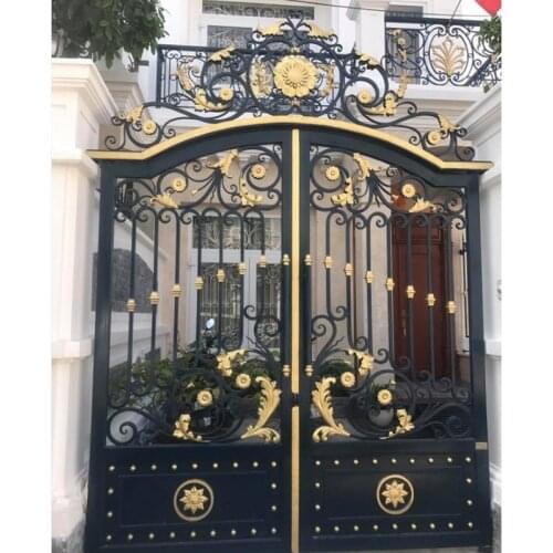 Black iron gates sale outdoor iron gate doors steel yard gates