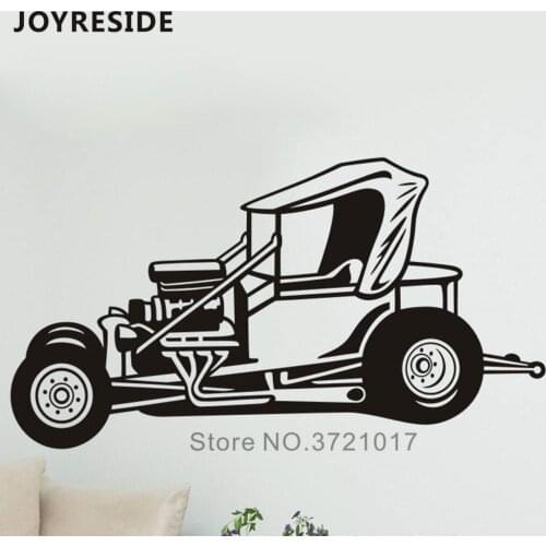 JOYRESIDE Cave Race Car Wall Decals Home Kids Bedroom Toy Car Decoration Vinyl Wall Stickers Children Wall Decor Wallpaper WM290