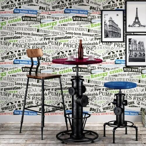 Beibehang American stripes English letters green paper wallpaper living room bedroom wall cartoon childrens room 3d wallpaper
