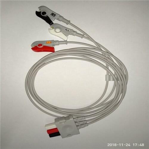 Ompatible Siemens Drager Mindray ECG 3 Leads ecg Leadwires cable for Viggo-Spectramed Statham Westinghouse Clip