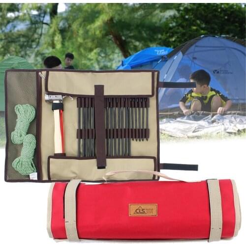 Camping Tent Nail Storage Bag Portable Hammer Pouch Outdoor Tools Storage Bag Nails Drawstings Organizer Camping Equipment