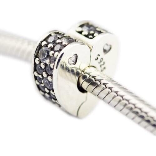 Authentic 925 Sterling Silver Sparkling Arcs Of Love Clip Bead Charms Fits Original Bracelets Beads for Jewelry Making berloques