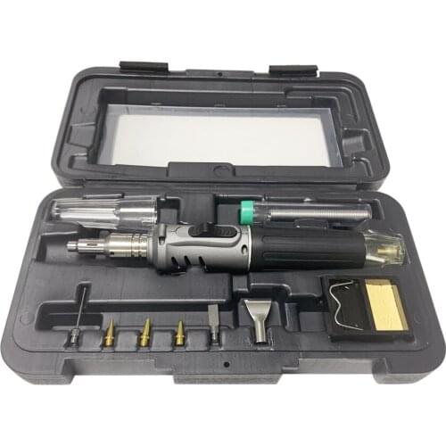 Portable Gas Soldering Iron Kit Automatic Ignition Welding Torch Tools Electric Soldering Irons 10 in 1 Butane Gas Torch Pen Set