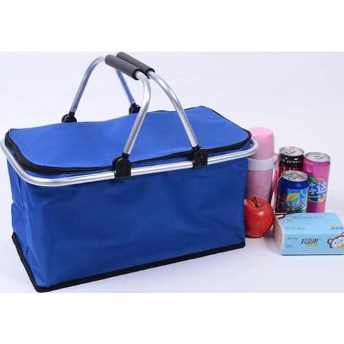 Portable Picnic Lunch Bag Ice Cooler Box Storage Travel Basket Cooler Cool Hamper Shopping Basket Bag Box SN3523
