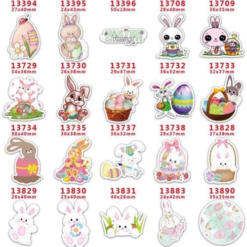 DIY Craft Supplies Sewing Accessories Cartoon Easter Day Printed Planar Resins Mold 10 Pieces. PR-13394