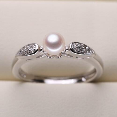 Fashion Pearl Ring Mountings, Ring Findings, Adjustable Ring Jewelry Parts Fittings Womens Accessories Silver Jewellery