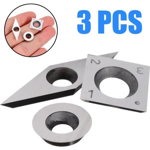 3pcs/Set 94.5HRA Cutters Tungsten Carbide Inserts High Hardness Blades for CNC Lathe Turning Tool Woodworking