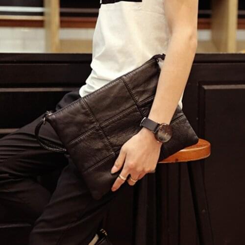 Soft Leather Luxury Cluth Bags for Men Mini Handbags Designer Black Vintage Ipad Document Bag Mens Purse Envelope Shoulder Bag