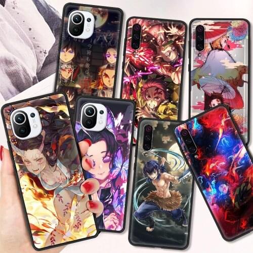 Anime Kimetsu No Yaiba Luxury Shell for Xiaomi Mi Poco X3 NFC 9 9T 10 10T Pro Note 10 Lite M3 CC9 CC9E Silicone Case Coque