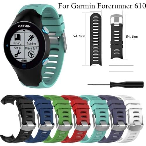 Silicone Wrist Strap For Garmin Forerunner 610 Smart Watch Band Replacement Sport Wristband with Tools For Forerunner610