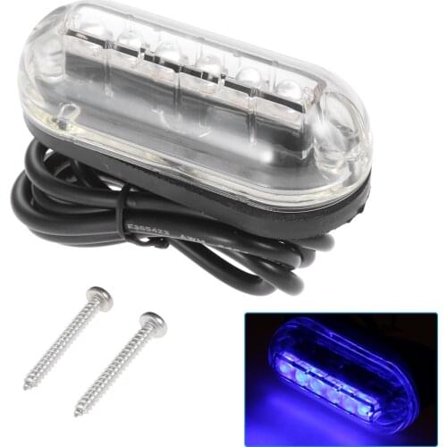 Blue Light Color 6 LED Underwater Fishing Light 12V 3W Boat Night Light Water Landscape Lighting for Marine Boat Yacht Hardware