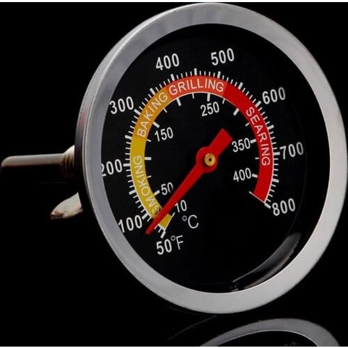 Stainless Steel 400 Degrees Celsius Thermometer BBQ Smoke Grill Oven Temperature Gauge Outdoor Camp Tool 50~800F